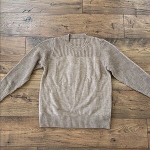 Men's Taupe Knit Crewneck Sweater